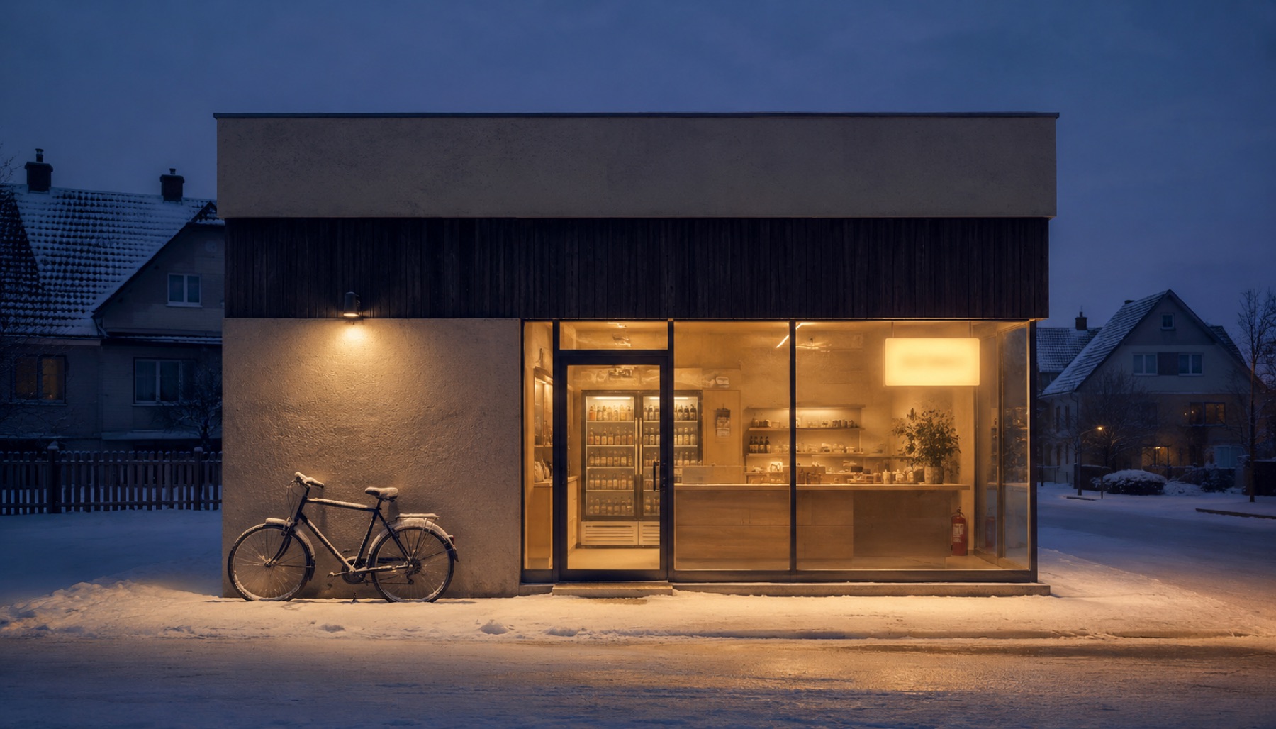 Obemannad butik i ett svenskt villaområde